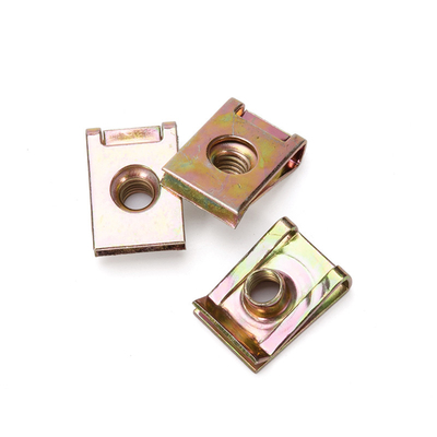 Sistema de medición métrica de alimentos y bebidas amarillo zincado de acero al carbono automático de resorte velocidad de clip J M4 Cage Nut para la industria general de muebles