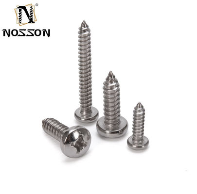 M2.5 DIN7981 H Tornos de conexión de cabeza de panela en recinto cruzado con motor Phillips de punto cónico tipo C en material de acero inoxidable