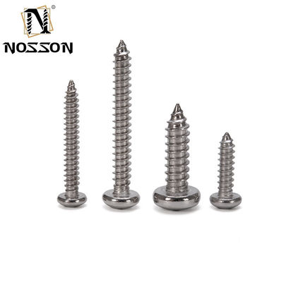 M2.5 DIN7981 H Tornos de conexión de cabeza de panela en recinto cruzado con motor Phillips de punto cónico tipo C en material de acero inoxidable