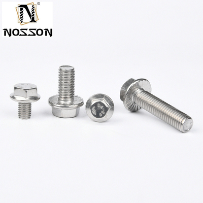Cerrojos de carro de acero inoxidable Grado 4.8 8.8 10.9 12.9 Cerrojo de brida hexagonal dacrometado con beneficio de hilo completo DIN6921