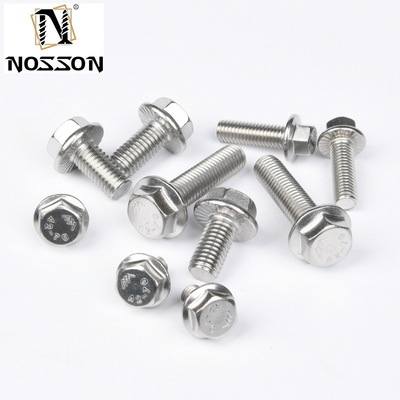 Cerrojos de carro de acero inoxidable Grado 4.8 8.8 10.9 12.9 Cerrojo de brida hexagonal dacrometado con beneficio de hilo completo DIN6921