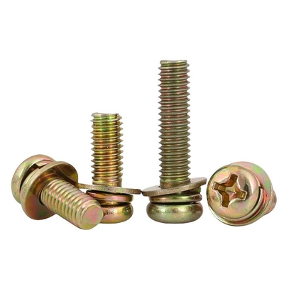 Sistema de medición INCH Pan Head Cross Screw Zinc M3 M4 M5 M6 con tamaños de 1,6-20 mm y acabado cromado