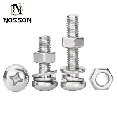 Sistema de medición INCH Pan Head Cross Screw Zinc M3 M4 M5 M6 con tamaños de 1,6-20 mm y acabado cromado