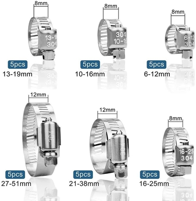 Clampada de accionamiento de gusano universal de tornillo de pulgar de acero inoxidable métrico para tuberías y mangueras no estándar en aplicaciones de atención médica