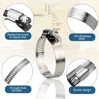 Clampada de accionamiento de gusano universal de tornillo de pulgar de acero inoxidable métrico para tuberías y mangueras no estándar en aplicaciones de atención médica