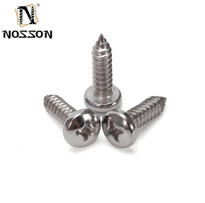 Acero inoxidable métrico 304 Pan cabeza de golpear tornillo hoja de metal tornillo con cabeza de queso y acabado cromado Din 7981