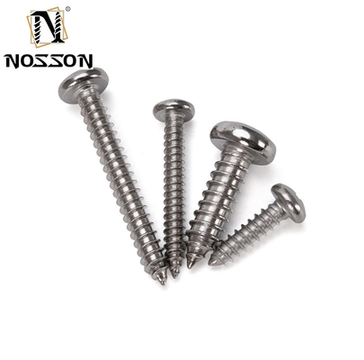 Acero inoxidable métrico 304 Pan cabeza de golpear tornillo hoja de metal tornillo con cabeza de queso y acabado cromado Din 7981