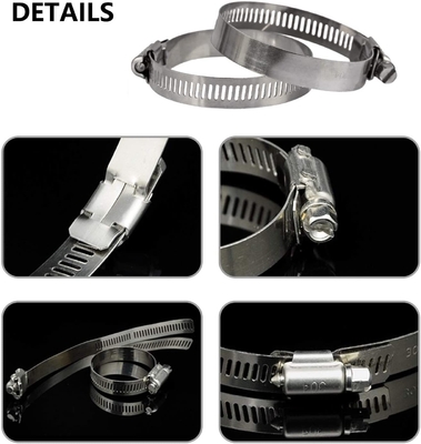 Clampas de propulsión de gusano de uso general para manguera y tubo firmes de rango ajustable 118-140 mm Sistema de medición métrico