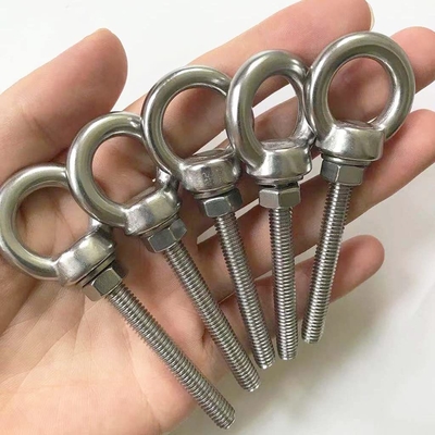 Sistema de medición INCH Cerrojo de ojo de acero inoxidable M6 hombro 1/4 &quot;X 2&quot; Cerrojos de ojo de trabajo pesado tornillos para levantar acabado plano