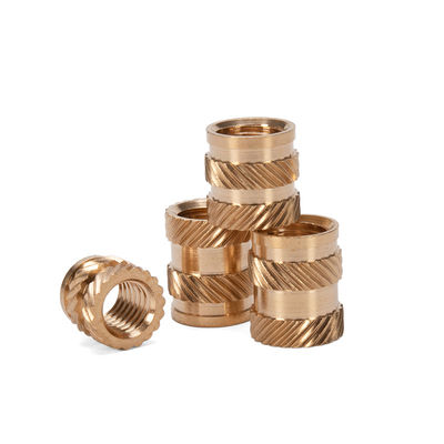 Torsión CNC personalizada y moldeo por inyección M4 Narración de latón roscado inserción de pulgar con finalización recubierta de zinc-plata