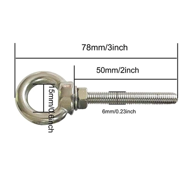 Sistema de medición INCH Cerrojo de ojo de acero inoxidable M6 hombro 1/4 &quot;X 2&quot; Cerrojos de ojo de trabajo pesado tornillos para levantar acabado plano