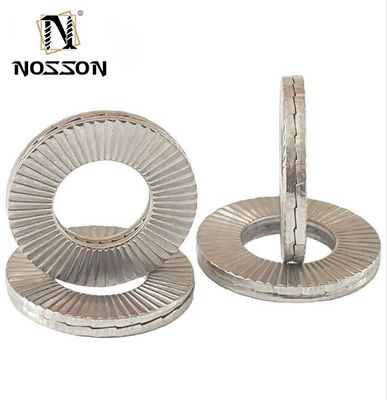 Lavadora de cerradura de cuña de acero inoxidable con recubrimiento en escamas de zinc negro M8 de 5/16 pulgadas para entornos de trabajo pesado en la industria automotriz