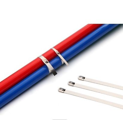 Estándares industriales Cable de acero inoxidable blanco de cierre de cerraduras de cremallera ancho de 7,9 mm para seguridad y organización de alambre