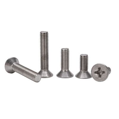 304 acero inoxidable cruzado reprimido contrafundido tornillo de cabeza plana con sistema de medición métrico y estándar JIS