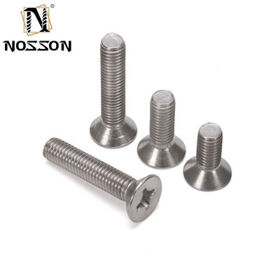 304 acero inoxidable cruzado reprimido contrafundido tornillo de cabeza plana con sistema de medición métrico y estándar JIS