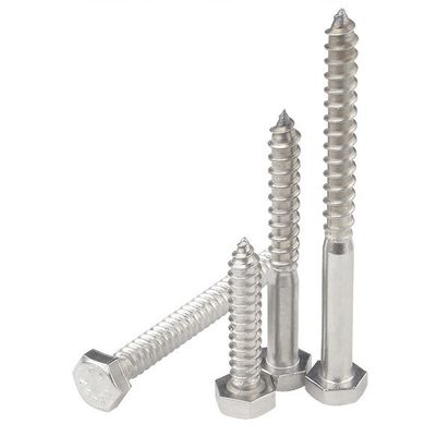 Sistema métrico de medición A2 A4 Hex Lag tornillo de acero inoxidable 304 316 Din 571 tornillo de madera
