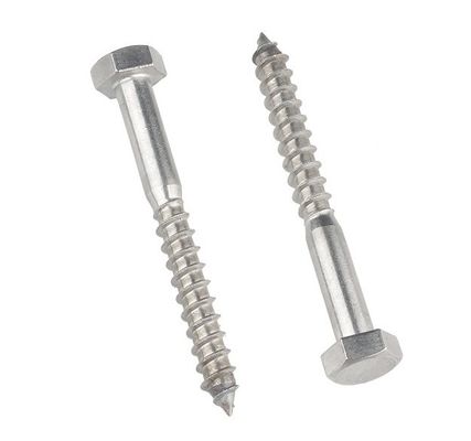 Sistema métrico de medición A2 A4 Hex Lag tornillo de acero inoxidable 304 316 Din 571 tornillo de madera