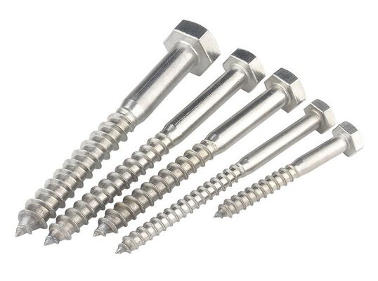 Sistema métrico de medición A2 A4 Hex Lag tornillo de acero inoxidable 304 316 Din 571 tornillo de madera