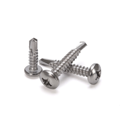 Acero INCH Sistema de medición de acero inoxidable Phillips cabeza de botón tornillo de auto-perforación por Oukailuo con acabado zincado