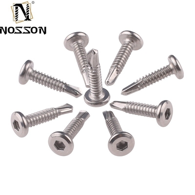 ST4.2 Sistema de medición métrico Acero de carbono Dacromet Hex Head Torsión de auto-perforación con brida para la resistencia industrial