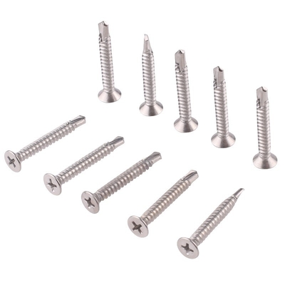ST4.2 ST4.8 ST5.5 ST6.3 JIS estándar métrico tornillo de auto-perforación con costillas / puntas debajo de la cabeza y rendimiento de acero inoxidable