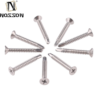 ST4.2 ST4.8 ST5.5 ST6.3 JIS estándar métrico tornillo de auto-perforación con costillas / puntas debajo de la cabeza y rendimiento de acero inoxidable