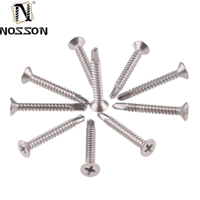 ST4.2 ST4.8 ST5.5 ST6.3 JIS estándar métrico tornillo de auto-perforación con costillas / puntas debajo de la cabeza y rendimiento de acero inoxidable