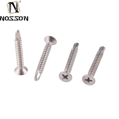 ST4.2 ST4.8 ST5.5 ST6.3 JIS estándar métrico tornillo de auto-perforación con costillas / puntas debajo de la cabeza y rendimiento de acero inoxidable