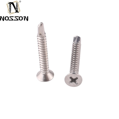 ST4.2 ST4.8 ST5.5 ST6.3 JIS estándar métrico tornillo de auto-perforación con costillas / puntas debajo de la cabeza y rendimiento de acero inoxidable