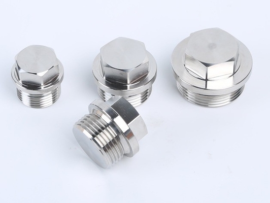 Enchufe laríngeo 304 de acero inoxidable Hexagonal exterior de brida enchufe de cara para enchufe de tuberías de aceite y agua