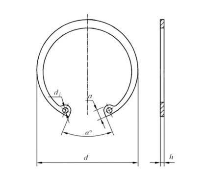 Anillos de retención de acero inoxidable estándar DIN para el circuito interno perforado M3M4M5M6M8M10M12M14M16M240M18M20M22M24M27