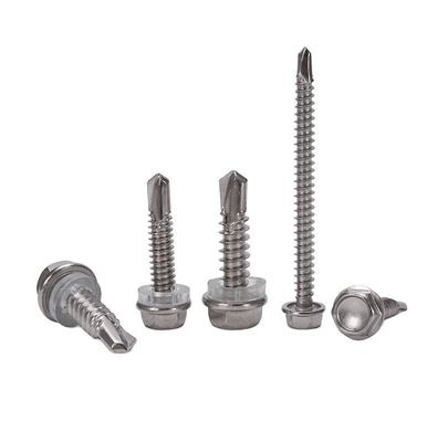 5/16 M8 Galvanizado cabeza hexadecimal auto-perforación tornillos de techo métrico de acero inoxidable tornillos Tek con lavadora de caucho para el techo