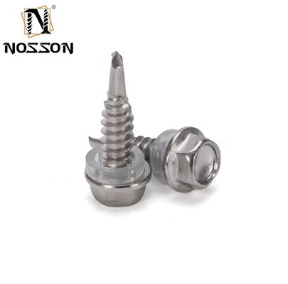 5/16 M8 Galvanizado cabeza hexadecimal auto-perforación tornillos de techo métrico de acero inoxidable tornillos Tek con lavadora de caucho para el techo