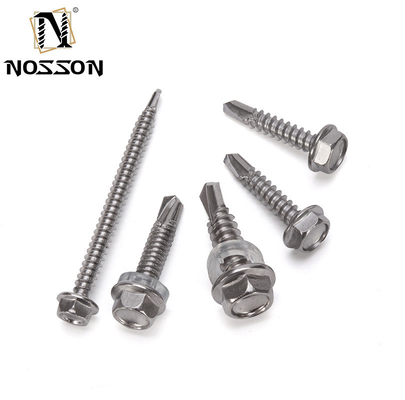 HEX Métrico cabeza de acero inoxidable auto perforación de techo de tornillo 4.2 4.8 5.5 6.3 para INCH Sistema de medición en la industria