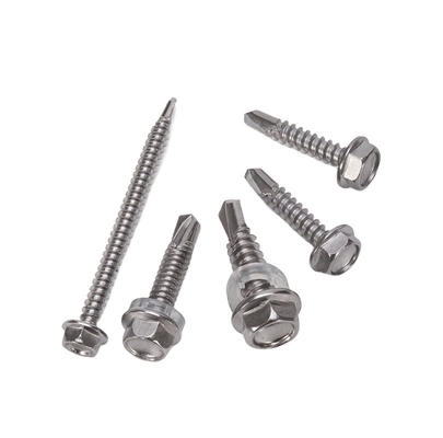 Tornos de techo de hexagonal galvanizado de acero inoxidable para techo de perforación automática con lavadora de caucho ST3.9 ST4.2 ST4.8 ST5.5 ST6.3 para techo