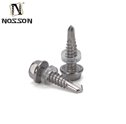 Tornos de techo de hexagonal galvanizado de acero inoxidable para techo de perforación automática con lavadora de caucho ST3.9 ST4.2 ST4.8 ST5.5 ST6.3 para techo