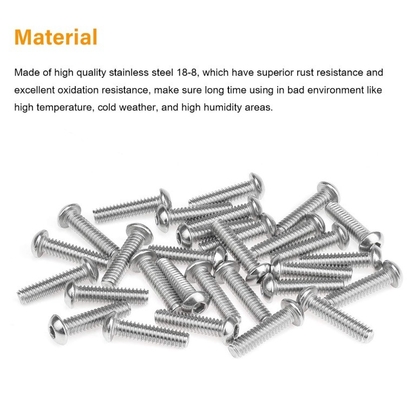 Sistema de medición métrico 1/4-20 x 1 pulgadas de acero inoxidable cabeza de la bandeja de conexión de la tapa de los tornillos tornillos 18-8 304 grado Allen Hex Drive