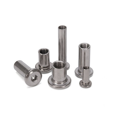 En stock 304 de acero inoxidable de gran tamaño plano Hex Socket Head Muebles Rivet M6 M8 Conector Introducción de hilo de unión de manga Cap Nut tamaño grande