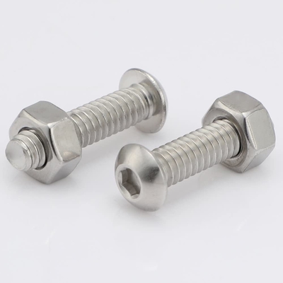 1/4-20 x 1/2 pulgadas de cabeza de botón enchufe de tapa pernos 18-8 acero inoxidable 304 acabado plano de hilo completo Allen hex drive cabeza de pane