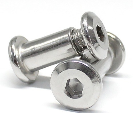 Botón de metal con ranura Philips Hex Head Chicago Óxido negro Torsión de libro de unión Hombre Hembra