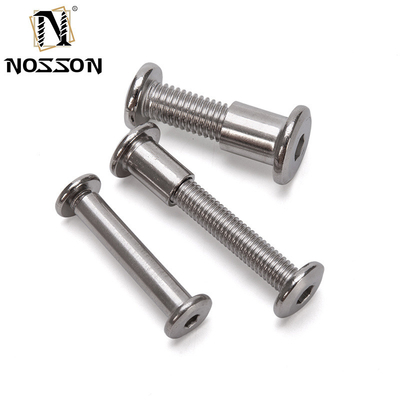 Grado métrico 8.8 A2-50 M6 Acero inoxidable 304 cabeza de enchufe hexagonal plana para hombres y mujeres tornillos de Chicago con tuerca estándar DIN