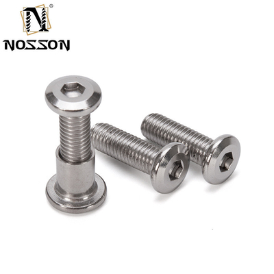 Grado métrico 8.8 A2-50 M6 Acero inoxidable 304 cabeza de enchufe hexagonal plana para hombres y mujeres tornillos de Chicago con tuerca estándar DIN