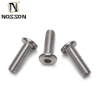 Grado métrico 8.8 A2-50 M6 Acero inoxidable 304 cabeza de enchufe hexagonal plana para hombres y mujeres tornillos de Chicago con tuerca estándar DIN