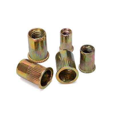 Nudo de remachado de cabeza plana de alta resistencia Fabricación de Nudo de remachado personalizado remachado de acero inoxidable 304 amarillo zincado para marina