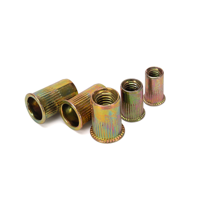 Nudo de remachado de cabeza plana de alta resistencia Fabricación de Nudo de remachado personalizado remachado de acero inoxidable 304 amarillo zincado para marina