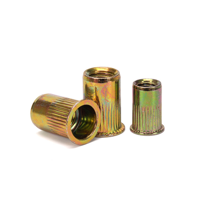 Nudo de remachado de cabeza plana de alta resistencia Fabricación de Nudo de remachado personalizado remachado de acero inoxidable 304 amarillo zincado para marina