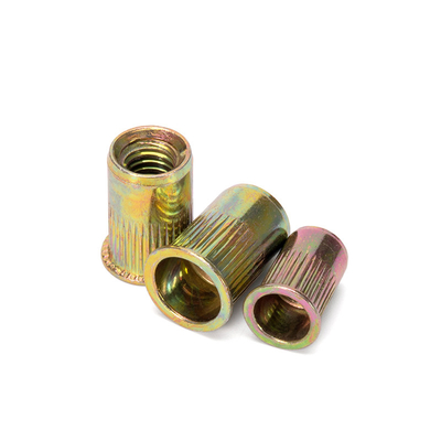 Nudo de remachado de cabeza plana de alta resistencia Fabricación de Nudo de remachado personalizado remachado de acero inoxidable 304 amarillo zincado para marina