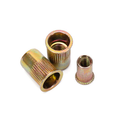 Alimentos y bebidas DIN Estándar de acero revestido con zinc Rivnut de cabeza plana con rosca Rivet Insert Nutsert Nuts de tapa gruñida para la industria