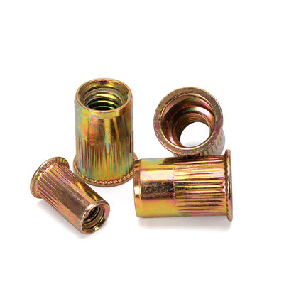 Alimentos y bebidas DIN Estándar de acero revestido con zinc Rivnut de cabeza plana con rosca Rivet Insert Nutsert Nuts de tapa gruñida para la industria