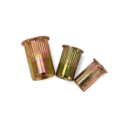 Alimentos y bebidas DIN Estándar de acero revestido con zinc Rivnut de cabeza plana con rosca Rivet Insert Nutsert Nuts de tapa gruñida para la industria